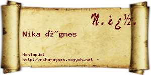 Nika Ágnes névjegykártya